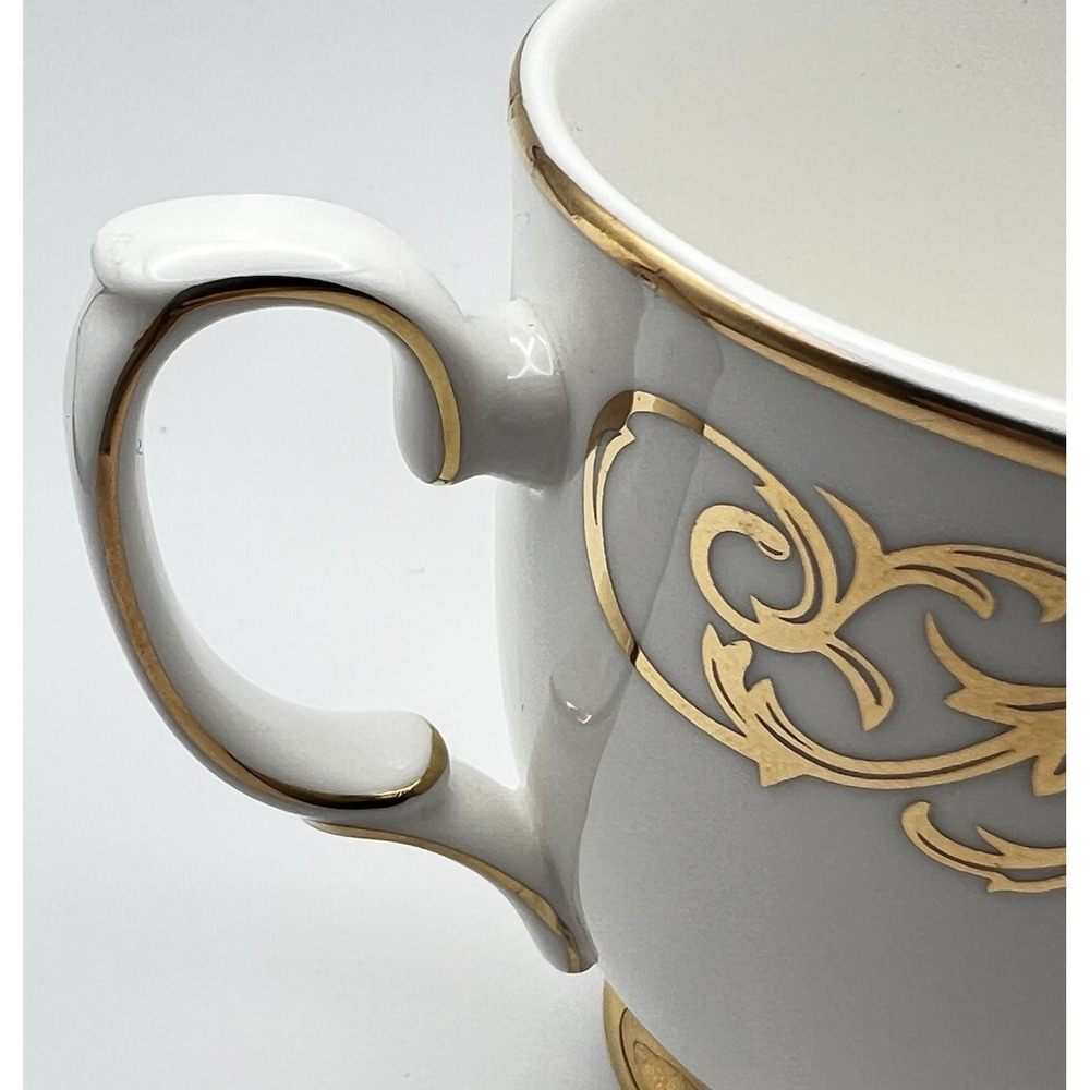 Vintage Hankook Ceramic Kopi Luwak Lidded Coffee Cup Saucer Set Gold Trim Rare - Picture 9 of 16